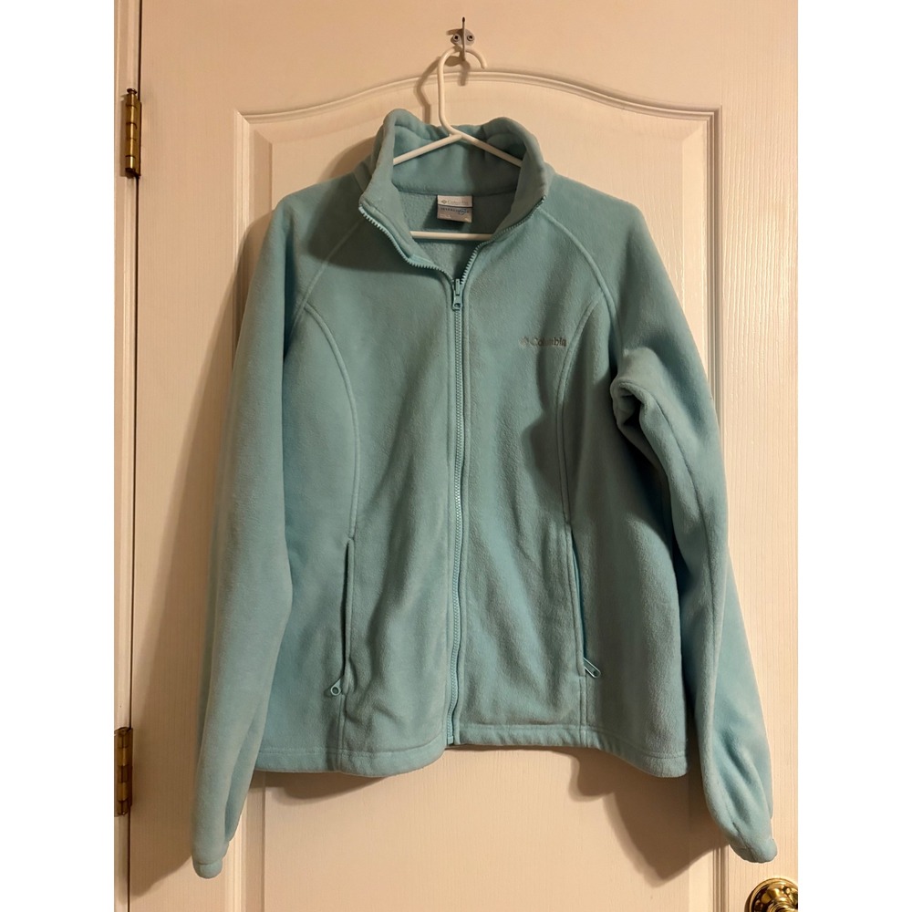 Columbia Fleece Jacket Women XL Blue Good Interchange Full Zip Outdoor Layer